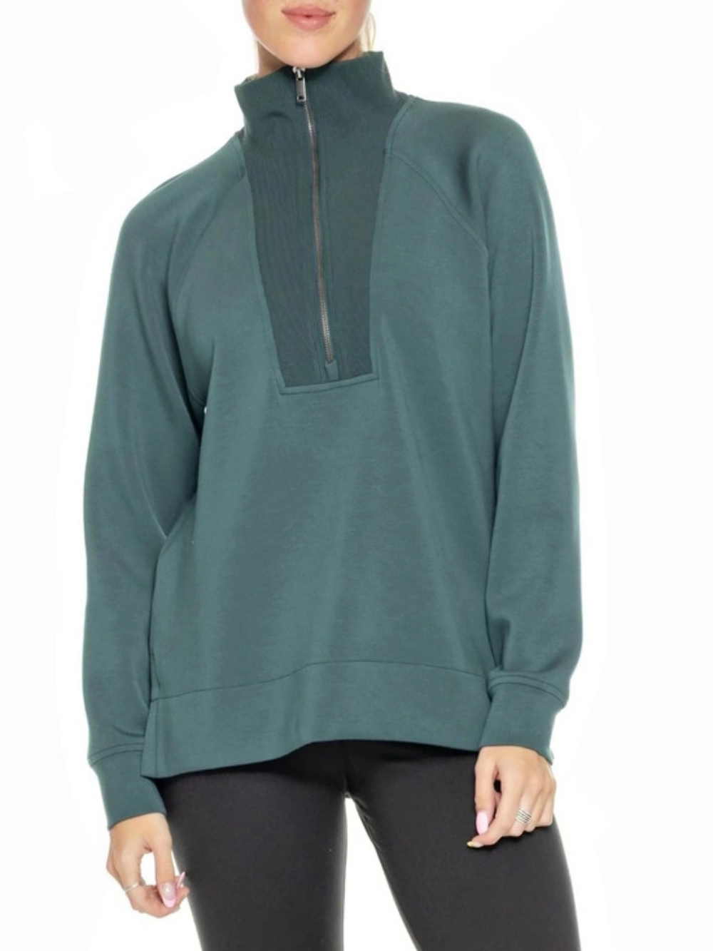 O SPANX AirEssentials Half Zip Women's Green Large
